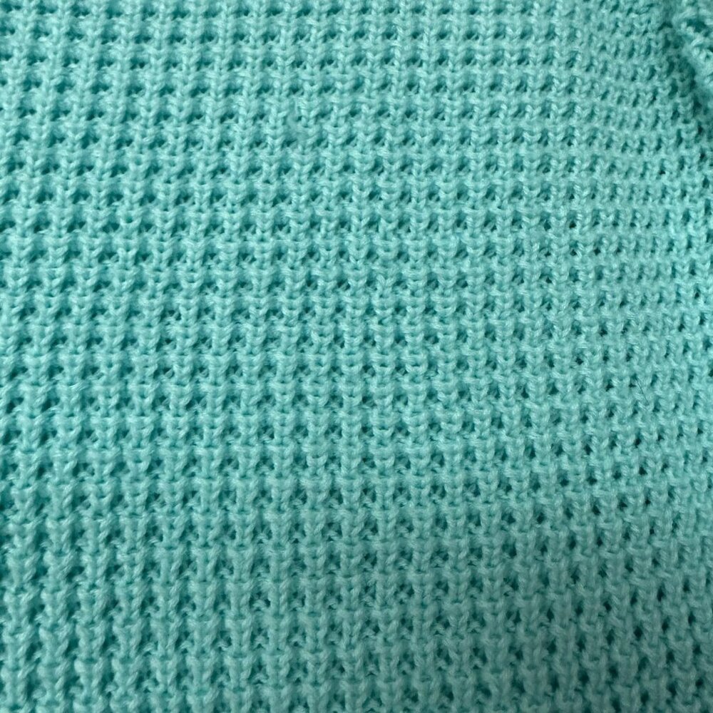 ⭐Sz XS Women Sweater knit Aqua Green Tommy Bahama 100% Cotton V-neck Long Sleeve - Picture 4 of 6